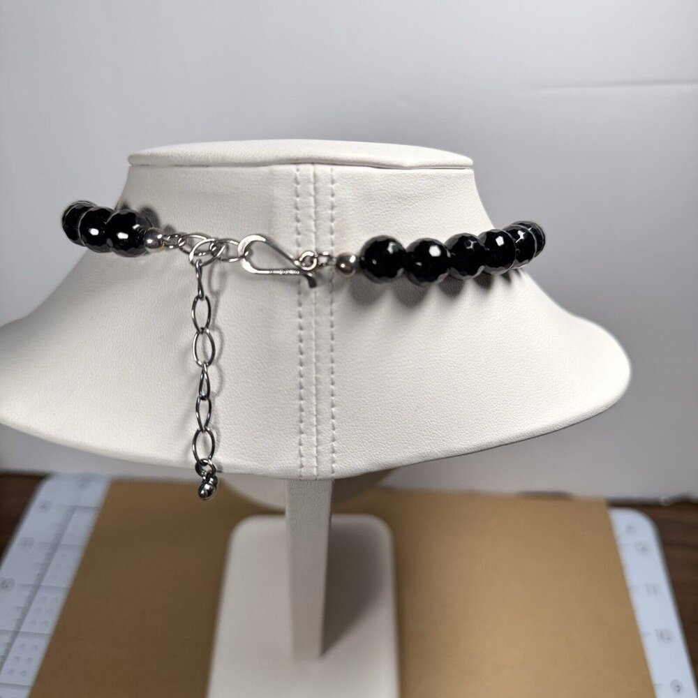 Jay King Black Chalcedony & Turquoise Necklace Mosaic Pendant Sterling Silver - Picture 9 of 11